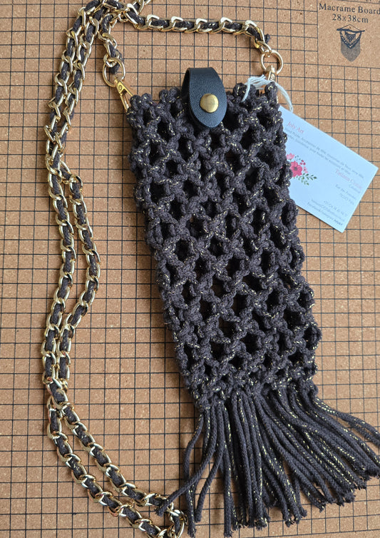 Sac téléphone portable noire doré