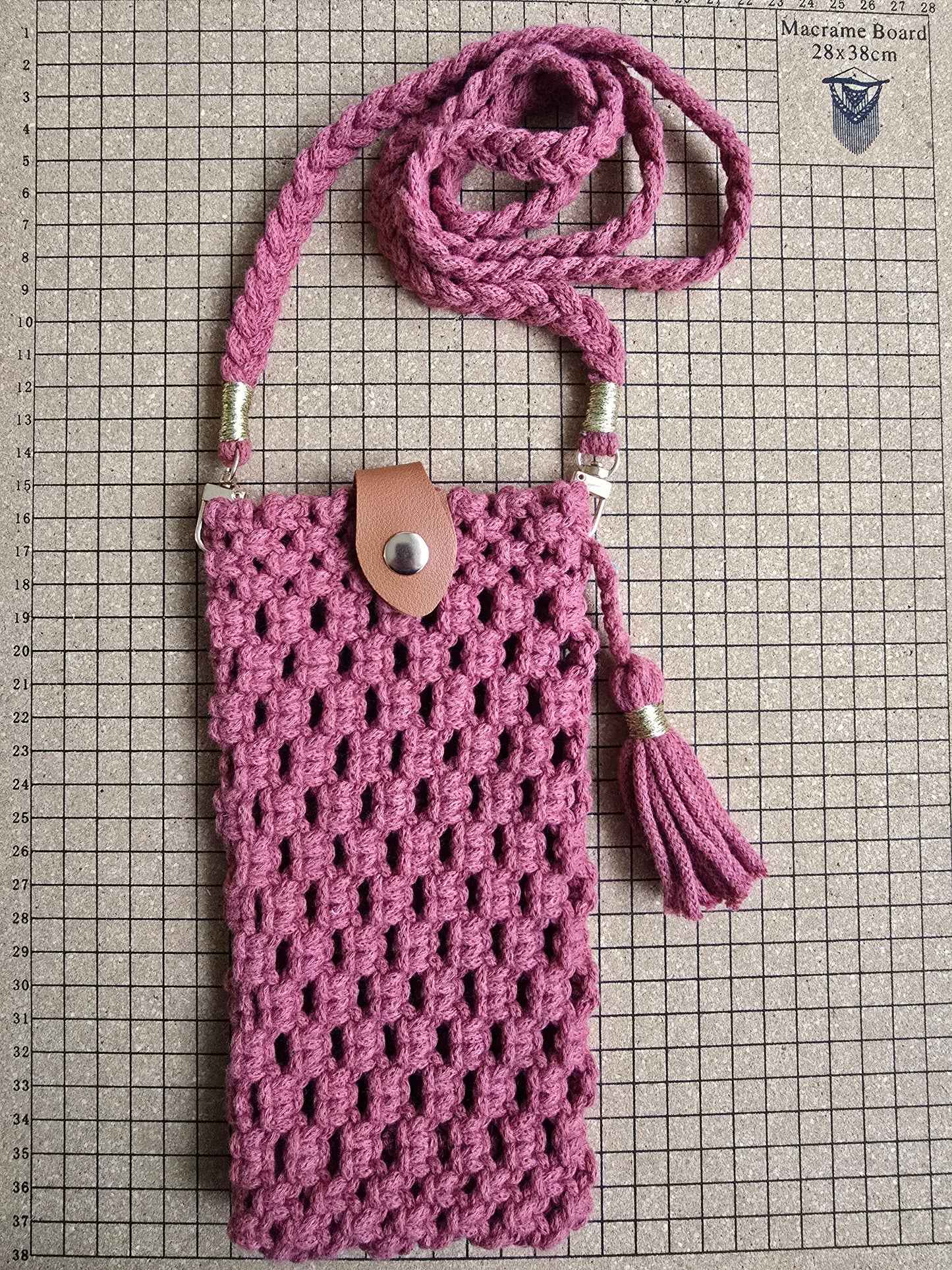 Sac bandoulière pour téléphone portable rouge brique