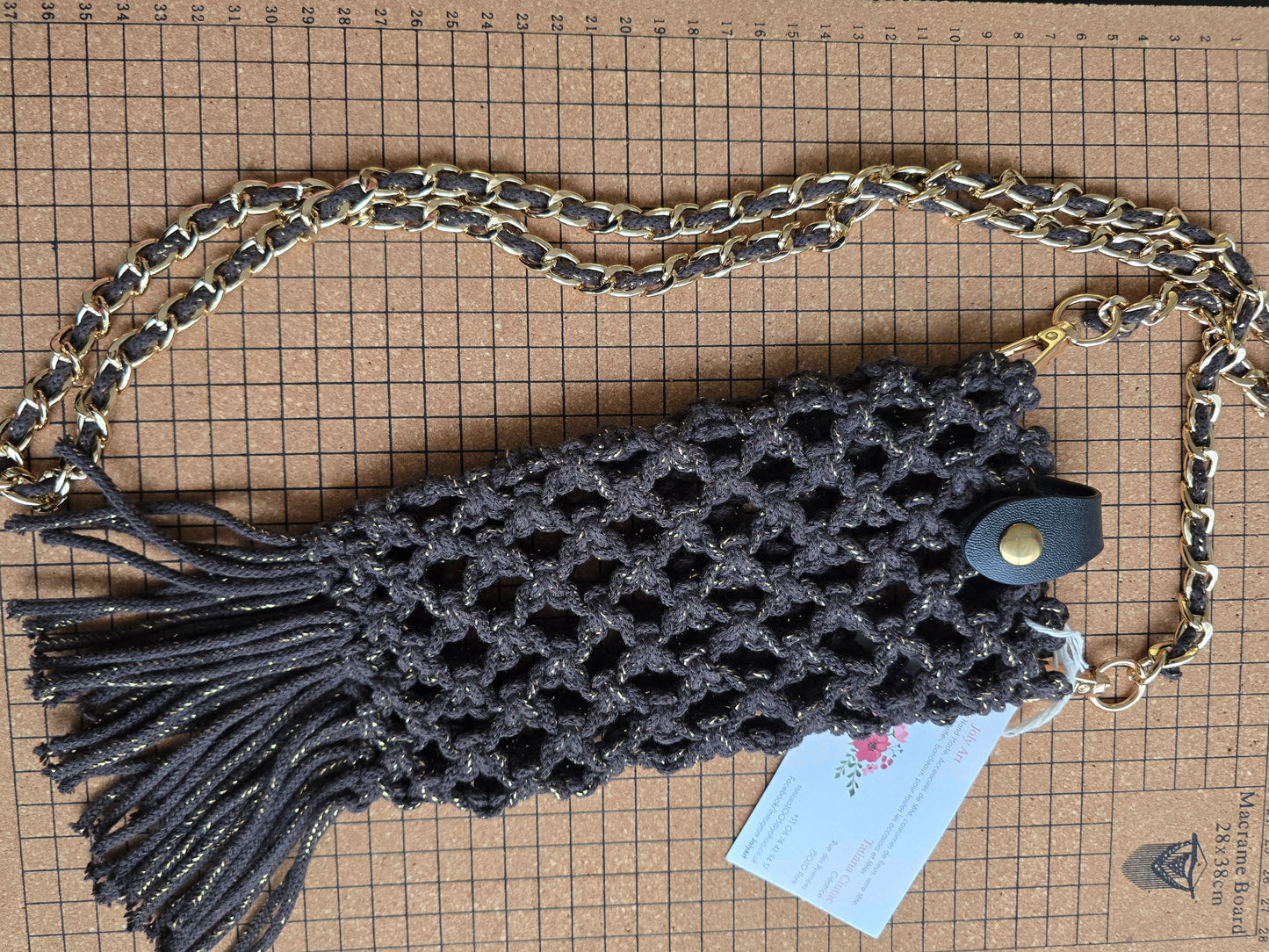 Sac téléphone portable noire doré