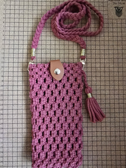 Sac bandoulière pour téléphone portable rouge brique